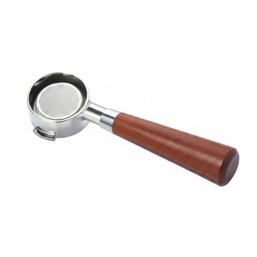 Coffee Machine Handle Bottomless Portafilter Espresso Handle Detachable Zinc Alloy Wood Grip Professional Accessory Suitable for Home Brewing Barista Office