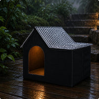 Foldable Pet House textile Covered Foldable Cat House Arched Entrance Cat Shelter for Cats