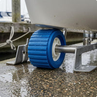108 Mm EVA Keel Roller Blue Ribbed Keel Roller Cylindrical White Hub