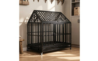 Easy to Move Dog Kennel with Wheels Mobile Heavy Duty Dog Cage Portable Enclosure Rust-Resistant for Outdoor
