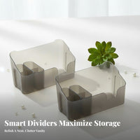 Desktop Cosmetic Case with Door Large Capacity Multi-Compartment Makeup Case