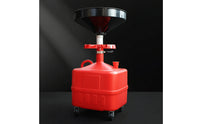 Mobile Oil Drain Cart with Funnel Portable Waste Oil Collector with Tray Heavy Duty Pan Quick Cleanup for Mechanics, Auto Technicians, Garage, Workshop