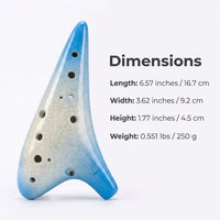 12 Hole Alto Instrument, Ceramic Flute for Beginners, Musical Instrument Gift fo #variant:Blue and White Ice Crack
