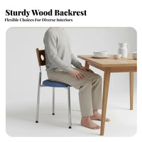 Sturdy Construction Wooden Backrest Chair Ergonomic Design Retro Kitchen Chair Cutout Back Feature Household Furniture High-Density Foam Cushion for Small Apartment Dwellers, Restaurant Owners, Homeowners, Living Room, Home Office