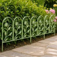 Iron Garden Fence, Outdoor, Large, Rust-Proof Coating, Garden Fence, Country Style, Decorative Fence