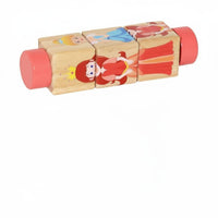 kids Block Puzzle Cognitive Rotating Puzzle Portable Wooden Shape-Matching Game for Little Ones