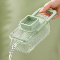 Green PET Food Chopper, Multi-Function Vegetable Chopper with Handle, Stainless Steel Mandoline for Salads & Stir-fries, 8×12.5×29.5cm