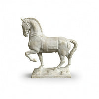 Rearing Horse Statue Retro Horse Figurine Carved Ornament for Entryway, Study