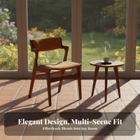 Upholstered Wooden Leg Chair Nordic design Home Seating Retro Design sturdy Wood Frame for Homeowners, Adults, Kitchen, Bedroom