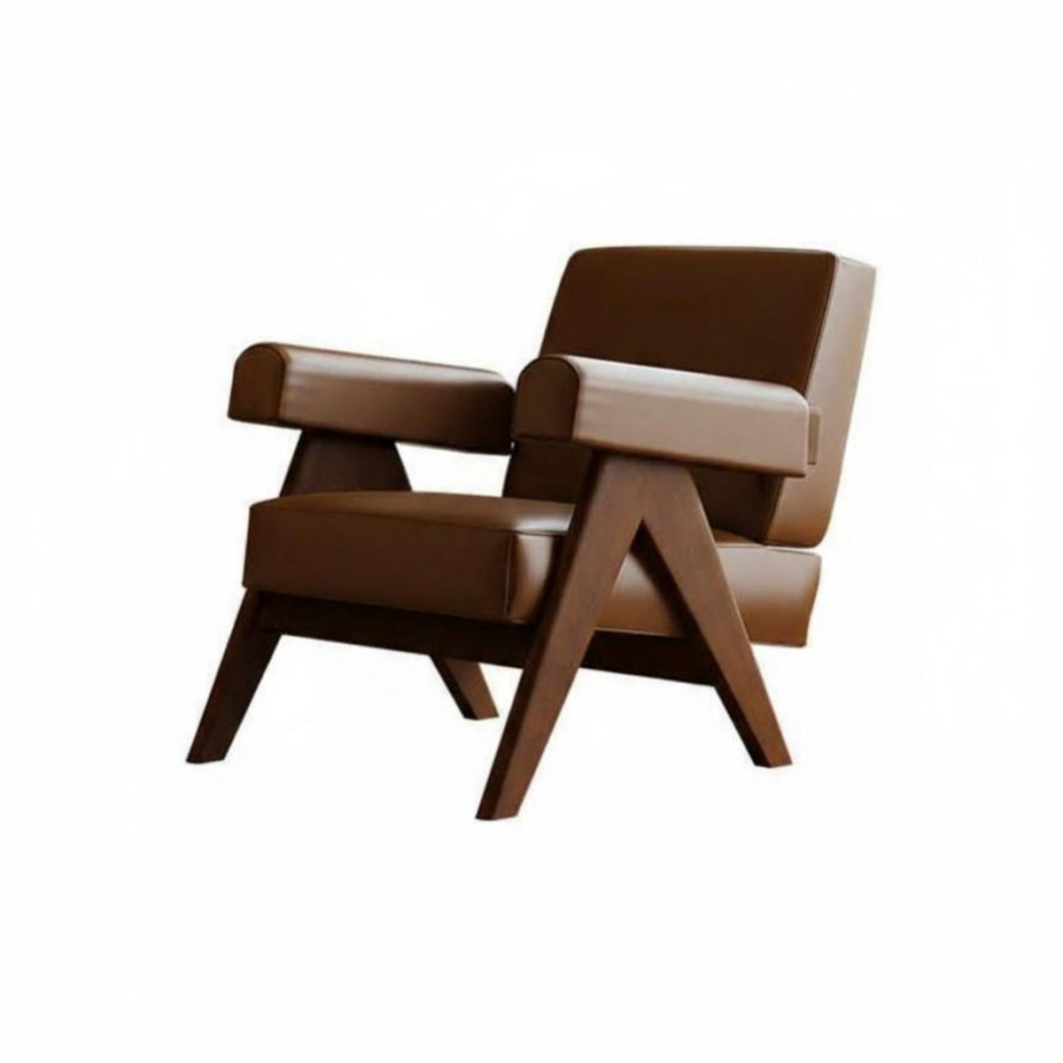 Single-Person Armchair Wabi-Sabi Aesthetic V-Leg Cane Chair Retro Design dense-foam Foam for Adults, Living Room, study corner