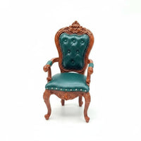 Zinc Alloy 1:12 Scale Chair Lightweight European Backrest Chair Realistic Details Dollhouse Armchair Wear Resistant