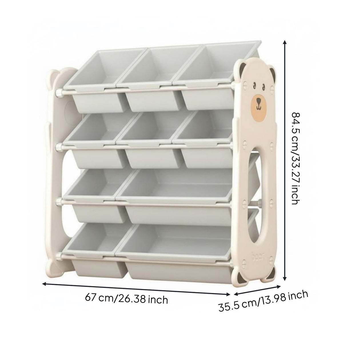 Toy Sorting Bin Shelf Easy to Organize Toy Storage Rack Child-Friendly Height Kids Storage Shelf for Young Children, Kindergarten, Playroom, Nursery
