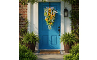 Golden Bloom Teardrop Swag Artificial Flowers Vertical Golden Bloom Wreath