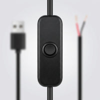 Desk Lamp Controller with USB Cable and Dimmer Switch, USB Port to DC Barrel for USB LED Color Strips, 5V 3A USB Male Inline Switch Adapter