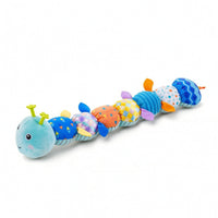 Caterpillar Toy with Embroidered Face Cushioned Caterpillar Stuffed Toy Soft Sensory-Friendly for Infants, Tummy Time