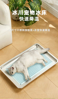 Summer Pet Stainless Steel Cooling Mat with Ice Pack for Cats and Dogs