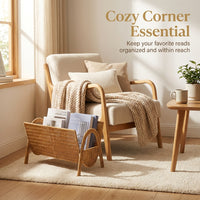 Living Room Storage Basket, Water Hyacinth Holder Wicker, Basket, Water Resistan #variant:Walnut