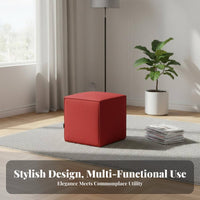 Upholstered Cube Ottoman interlocking Design Footrest adaptable Use for Living Room