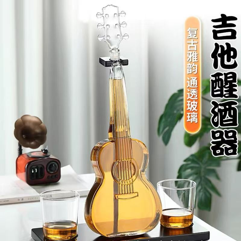 1kg Whiskey Decanter Guitar-Shaped Glass Bottle