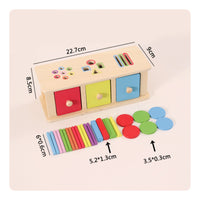 Educational Shape Sorter with Drawers Easy to Grasp Drawer Box with Shape Blocks Safe Child-Led Learning Drawer Toy Sensory for Preschoolers, Toddlers, Kids, Classroom, Playroom