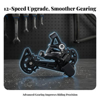 12 Speed Bike Groupset Fluid Shifting Rear Derailleur and Gear Selector Kit 12 Speed Derailleur Kit 13T Large Pulley Wheel