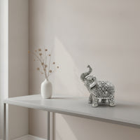 Elephant Figurine Ornate Elephant Statue Vintage-Influenced Decor for Bookshelf, Office Desk