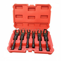6 Pieces Crowfoot opening End Wrench Set Storage Case Petrol Line Wrench Set Mirror Polished Hand Tool for Garage