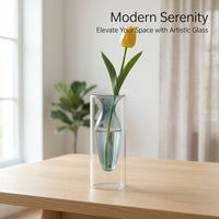 Double Layer Glass Vase, Nordic Style Geometric Ornament