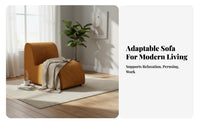 Caterpillar-Shaped Lounge Chair Soft Fabric Upholstery Upholstered Lounge Chair Ergonomic Shape No Assembly Required for Bedroom