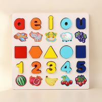 Wooden Matching Puzzle Early-Learning Recognition Board Puzzle Board Educational Shape Recognition Blocks Thick for Toddlers
