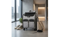 Breathable Pet Carrier Backpack with Wheels Ventilated Pet Backpack with Wheels Foldable Collapsible for Travelers