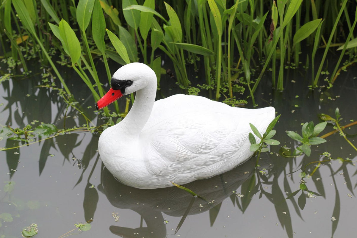 Black and White Swan Ornament PE Blow Molded Garden Decoration