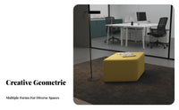 S-Shaped Upholstered Bench distinctive Shape Waiting Room Seating Modern aesthetic Sturdy construction for Visitors