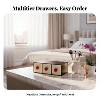 Tiered Vanity Case with Drawers Large Capacity Makeup Organizer Drawer Design