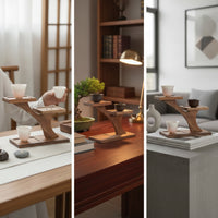 Tea Display Rack Tiered Tea Organizer Shelf Stepped for Desktop, Collectors