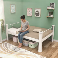Bed Frame with Guard Rails No Box Spring Needed Metal Foundation Bed Frame Minimalistic Furniture for Students, Bedrooms, Dorms
