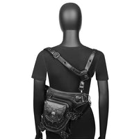 GEARDUKE Punk Skull Chain Crossbody Bag for Women, PU, Medium