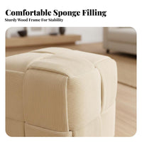 Upholstered Stool long-lasting Construction Upholstered Square Pouf Lightweight