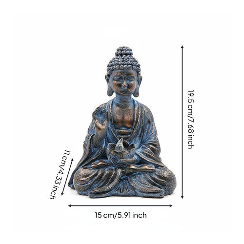 Lotus Monk Decor Sturdy Plastic Solar Buddha Ornament Bright Colors for Patio