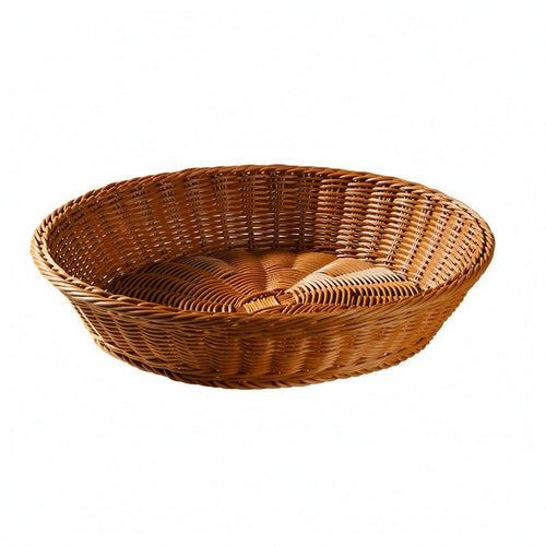 Shallow Fruit Basket Open Weave Storage Item Raised rimed