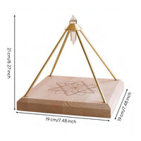 Crystal Display Gold-Tone Metal Pyramid Display