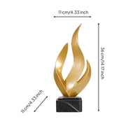 Resin Flame Figurine Nordic Style Abstract Flame Sculpture Unique Centerpiece Modern Desktop Figurine for Office Desk
