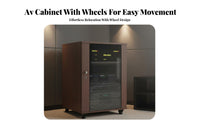 Mobile Amplifier Cabinet With Casters Audio Equipment Cabinet Open Air Design Rolling Stereo Component Rack for Home Theater Enthusiasts, Living Room