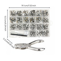 80 Sets Stainless Steel Snap Fastener Kit Heavy Duty Metal Snap Button Set Easy to Use Press Post Fastener Kit