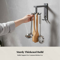 Wall-Mounted Rotating Kitchen Hook Rack, No-Drill, Space-Saving Utensil Storage