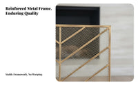 Freestanding Fire Screen Gold Finish Freestanding Mesh Screen ember Protection