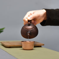 Tongcheng Copper Art Factory Direct Thick Pure Copper Teapot Handmade Small Copper Kettle Hammered Antique Tea Pot