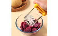 Multi-Purpose Potato Masher Easy to Clean Stainless Steel Food Press Ergonomic Handle Infant Meals Mill for Parents