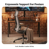 Ergonomic High-Back Chair Reclining Function for Students