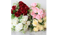 9-Head Silk Blossom Bunch Long-Lasting Home Decoration for Wedding, Party